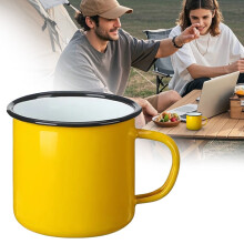 Mug à café émaillé, tasse de camping de 35 cl en métal avec anse, mug portable pour pique-nique, voyage et boissons à la maison