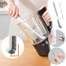 Brosse pour joints d'évier avec long manche rétractable, poils durs, conception à angle droit pour les joints de cuisinière, les tasses et les