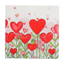 Valentine's Day Themed Disposable Napkins, Heart Print Design for Party and Table Decor, Absorbent Paper for Celebrations and Special Events