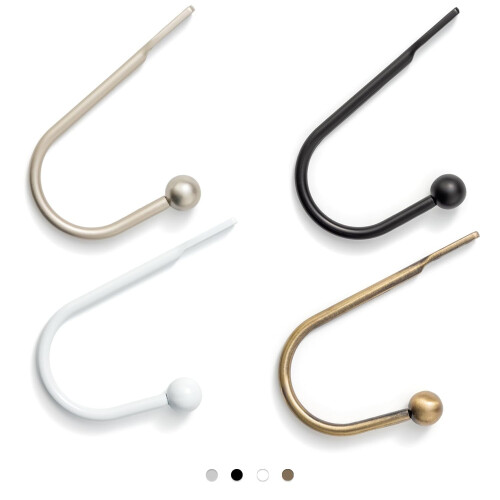 Brass Curtain Holdbacks 2 Pack – Metal Drapery Tieback Hooks with Wall Mount Hardware, Decorative Pullbacks for Windows, Coats & Towels 1