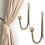 Brass Curtain Holdbacks 2-Pack, Wall-Mounted Decorative Tiebacks with Hardware – Compatible with Standard Drapes 8