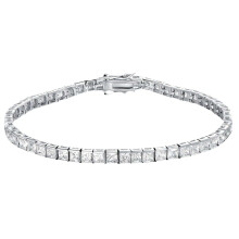 Tennisarmband aus 18-karätigem Weißgold mit 5A-Zirkonia, 3 mm breit