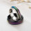 Farveskiftende rustfri stålringsæt med 4 4