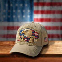 USAs 250-årsjubileums militærbaseballcaps, justerbar patriotisk hatt for menn og kvinner – hvithodeørn, frihetsstatue-trykk, kompatibel med USA