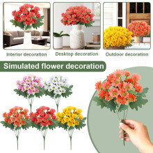 Juego de 5 piezas de crisantemos artificiales para la puesta de sol, decoración otoñal para exteriores.
