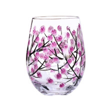 Verres sans pied peints à la main, 525 ml (17,8 oz), verres colorés pour eau, jus de fruits et bière