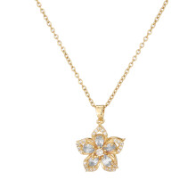 Draaiende Bauhinia Zircon Bloem Hanger Sleutelbeen Ketting Temperament Eenvoudige Halsketting Verstelbare Koperen Ketting