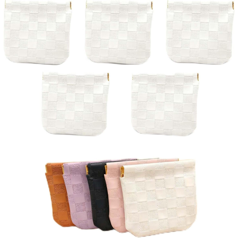 Portable Snap Pouch, 5-Pack No-Zipper Closure Organizer Bags for Makeup, Accessories & Travel Essentials