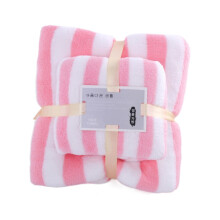 Ensemble de serviettes de bain en microfibre douce (1 serviette de bain + 1 serviette pour les mains), velours corail, très absorbant, rose