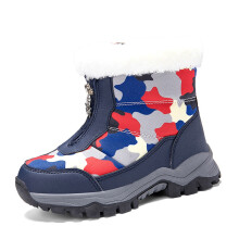 Warm Waterproof Toddler Winter Boots for Boys & Girls, Thick Insulation, Non-Slip Sole, Z01 Blue, Size 5.5–6 Years