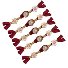 5Pcs Decorative Cheongsam Knot Button Chinese Knot-Red wine