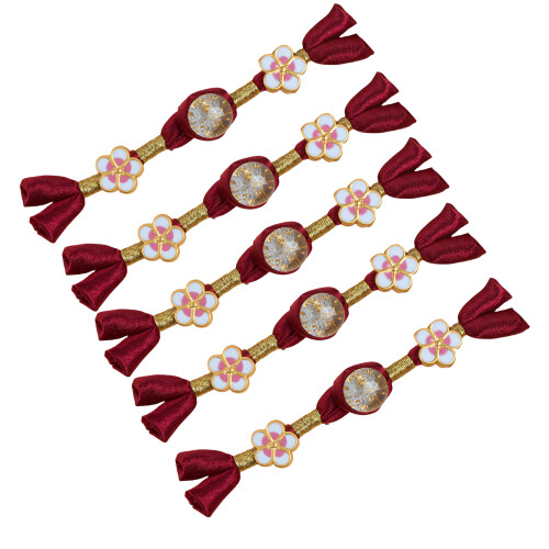 5Pcs Decorative Cheongsam Knot Button Chinese Knot-Red wine