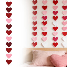 Guirlande de cœurs pour la Saint-Valentin, décorations en forme de cœur pour la Saint-Valentin, anniversaire, mariage, fiançailles, décoration