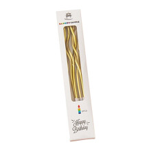 Bougies spirales pour gâteau d'anniversaire, longues bougies fines et incurvées pour mariage, fête, décoration de gâteaux (1 paquet), dorées
