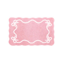 Tapis de bain rose à nœud pour la Saint-Valentin, 40 x 60 cm, tapis de sol tufté, décoration de salle de bain pour la Saint-Valentin,