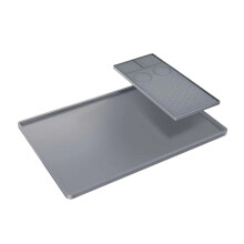 Silicone Coffee Machine Mat with Removable Drip Tray - Heat Resistant Counter Protector for Espresso Maker, Keurig, Water Dispenser, Easy Clean