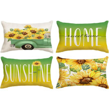 Vårputetrekk 20x20, sett med 4 blomsterputetrekk til sofa, sofa, utendørs – kompatibel med 20" puteinnlegg