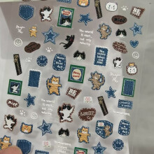 Retro Inspired Cowboy Kitty Sticker Multipurpose Plastic Nail