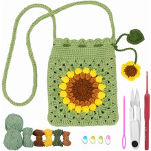 Sunflower Phone Bag Crochet Kit for Beginners 1 Set