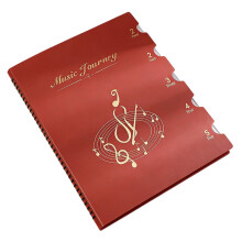 Premium A4 Transparent Music File Folders-Retro red 30 pages