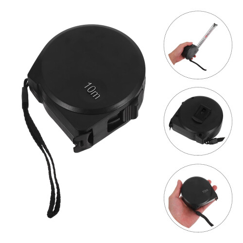 Ergonomic Tape Measure Black Plastic 1 Pack