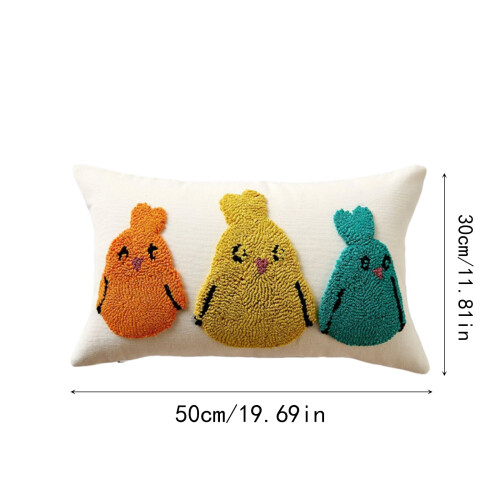 Capa de Almofada Coelho da Páscoa Bordada em 3D 1