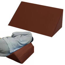 Oreiller triangulaire pour le reflux acide, les douleurs dorsales et l'élévation des jambes – 50 x 25 x 15 cm, marron, compatible avec les lits
