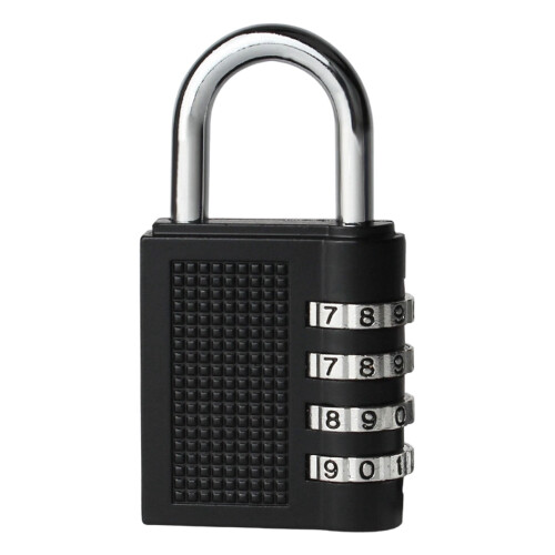 Niriyo Black 4-Digit Combination Padlock – Resettable Code, Compatible with School Lockers, Gym, Travel & Toolbox 1
