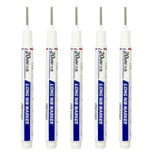 5Pcs Long Head Deep Hole Marker Pens, 20mm Quick-Dry Waterproof Permanent Markers for Metal & Construction, Compatible with Carpenter Ink Markers