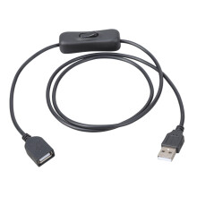 Cabo extensor USB 2.0 macho para fêmea com interruptores para impressora, teclado e disco rígido.