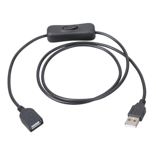 Cabo extensor USB 2.0 macho para fêmea com interruptores para impressora, teclado e disco rígido.
