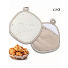 Lot de 2 maniques en silicone, élégantes et résistantes à la chaleur, avec poches, antidérapantes, idéales pour la cuisine, la pâtisserie et