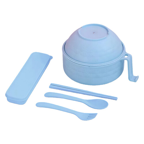 Fiber Microwave Safe Bowl Strainer Cover Utensils-Blue
