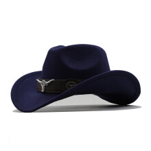 Västerländsk denimböjd höghatt, ull med stort brätte – brittisk jazz-/cowboystil för små pojkar och män, kompatibel med 30-årsdag,