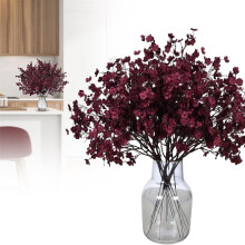 Kunstig silkebukett med babypust til Valentinsdagen – Realistiske kunstige blomster, vasestilker, borddekorasjon (rød)