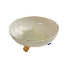 Coupe à fruits ovale en céramique de 25 cm avec trois pieds – Plat de service, porte-bonbons/clés et objet de décoration – Compatible avec un