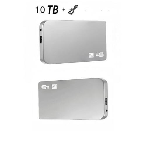 Φορητός εξωτερικός σκληρός δίσκος USB 3.0 10TB – λεπτός, ασημί, συμβατός με PC, Mac και