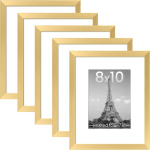 Ensemble de 5 cadres photo 8x10, pour photos 5x7 avec passe-partout ou 8x10 sans, cadres photo muraux, dorés