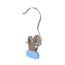 Stainless Steel Hanging Clips with Hooks 360 Rotating Space Saving Pins for Pants Hats & Towels Rust Proof Laundry & Organizer Set of 1