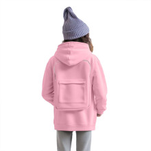Sudadera infantil con capucha, bolsillo y cremallera en la parte trasera: jersey suave e informal, diseño moderno y atractivo, ideal para el día a