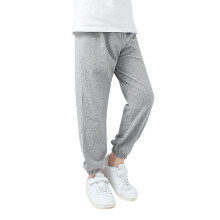 Girls' Grey Sports Leggings, Elastic Waist, Comfortable Casual Pants for School & Outdoor Activities – Compatible with 7-8 Years