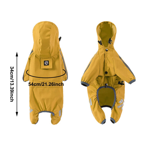 Impermeable amarillo con capucha para perros medianos. 2