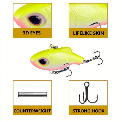 2 τεμάχια Winter Wobbler Sinking Crankbaits, 1.38", 5g, ABS – για λαβράκι, γατόψαρο, πέστροφα, σολομό, 2