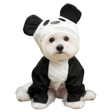 Panda-Regenmantel mit Kapuze und Beinstulpen für kleine Hunde