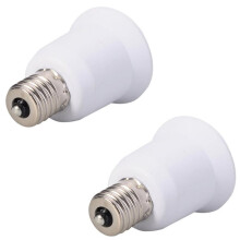Adaptateur de douille E12 vers E26/E27 (lot de 2), convertisseur réducteur de température pour ampoule de lustre résistant à la chaleur –