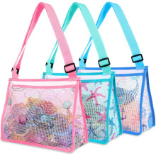 Borsa portaoggetti da spiaggia per la raccolta di conchiglie (confezione da 3)