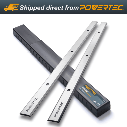 POWERTEC12804 12" Ανταλλακτικές λεπίδες πλανίσματος HSS για κεντρικά μηχανήματα, σετ 2