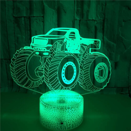Νυχτερινό Φως Monster Truck για Αγόρια – Φωτιστικό LED Illusion, Δώρα για Πάρτι & Διακόσμηση,