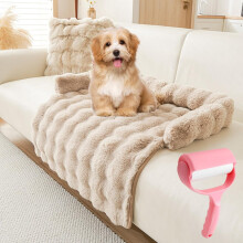 Hundesofa-Schutz, weiches Plüsch-Hundesofabett, beruhigendes Hundebett für Sofamöbel, abnehmbar, waschbar, rutschfest