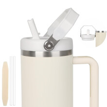 Tapa de repuesto blanca con pajita abatible Stanley de 40 oz